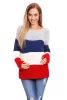 SWETER SZEROKIE PASY AŻUROWY MOTYW JEANS