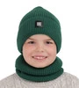 Czapka i komin dla chłopca zimowy komplet, khaki Amadeo