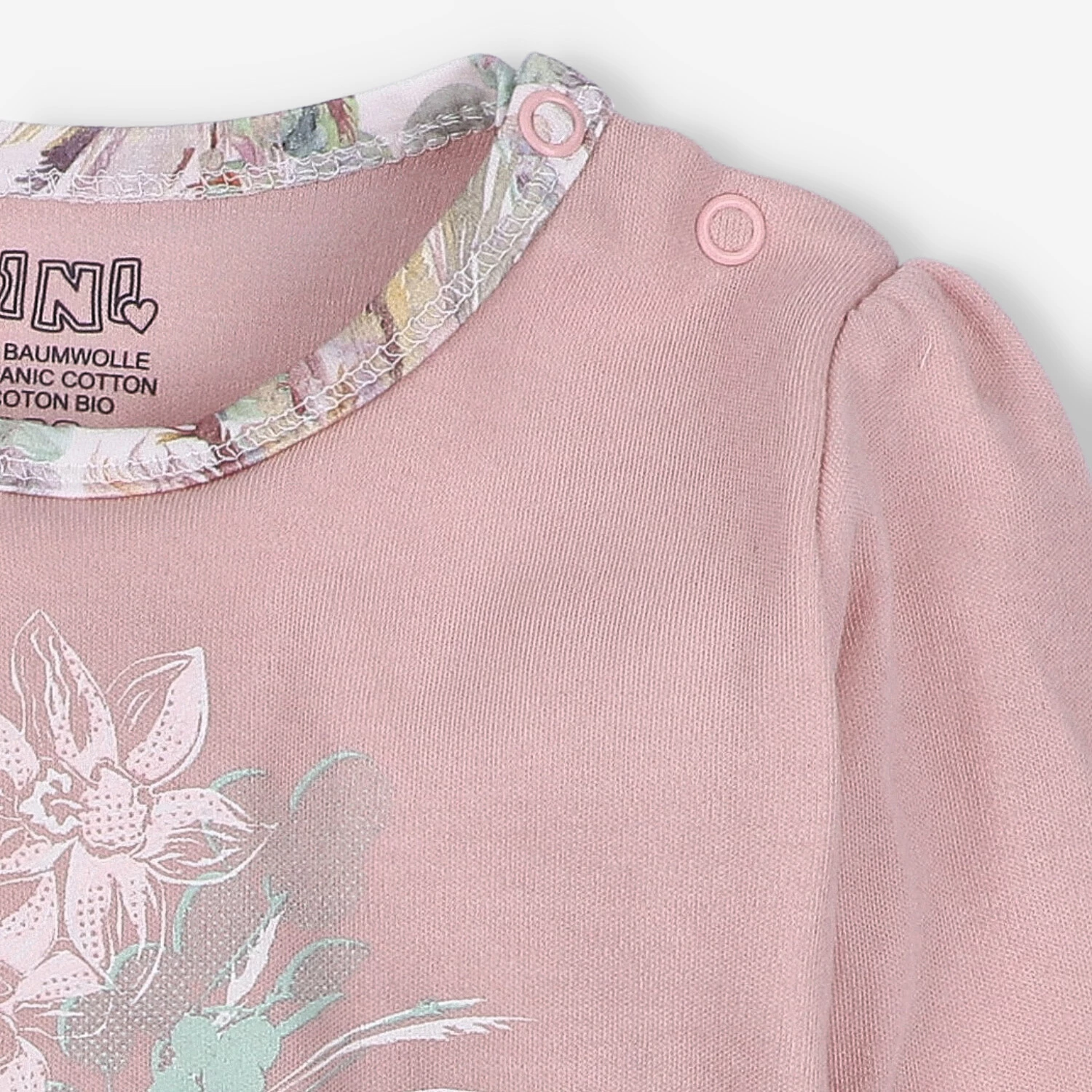 Body niemowlęce Magic flowers z bawełny organicznej  - różowe