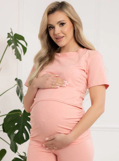 Bluzka ciążowa i do karmienia Emma – Morela