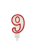 Świeczka cyferka "9" - Red contour