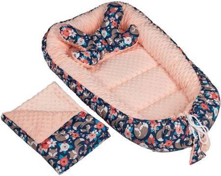 Kokon Niemowlęcy Do Spania Minky Liski/Brzoskwinia