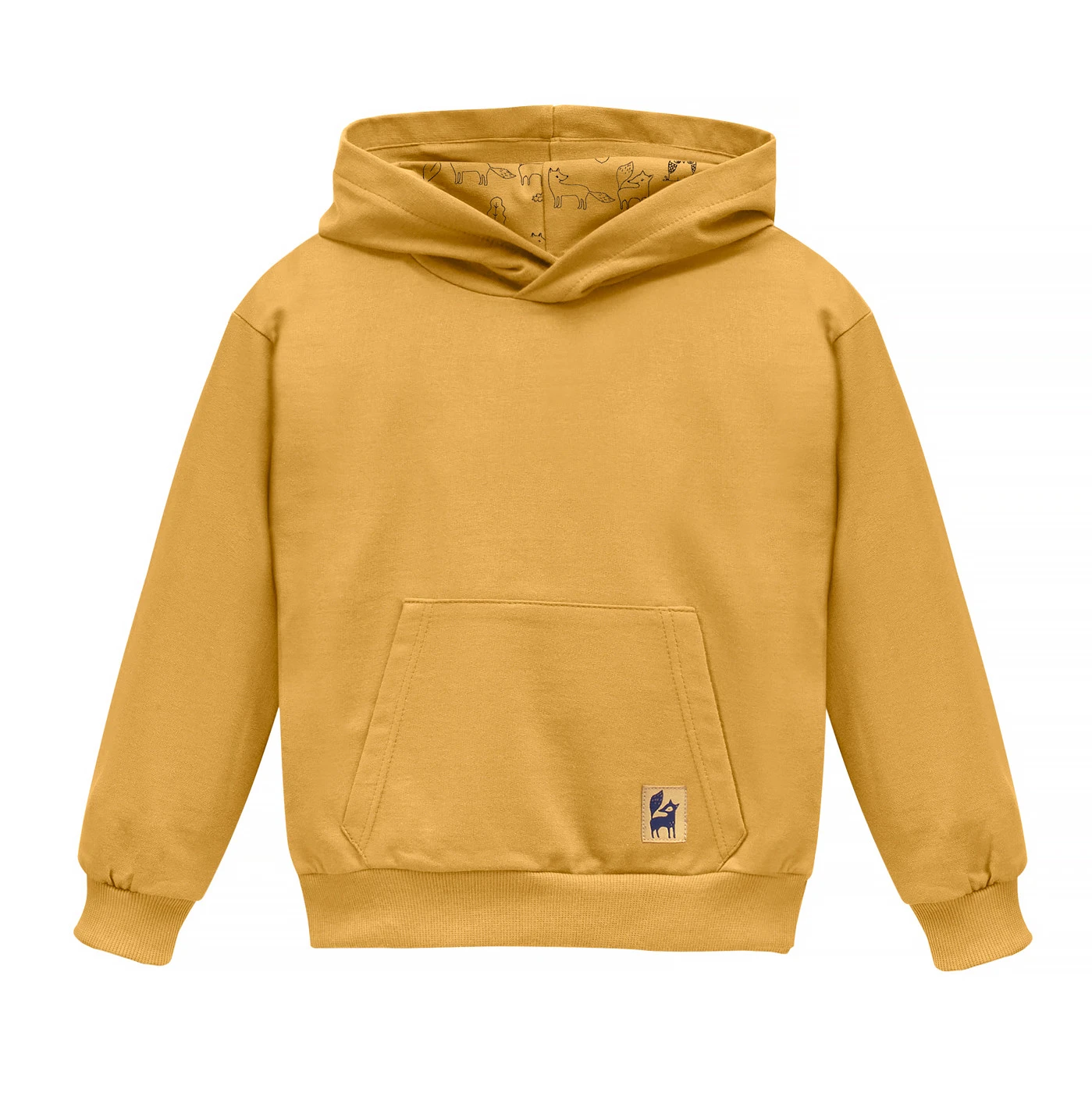 Bluza przez głowę z kapturem SECRET FOREST żółty