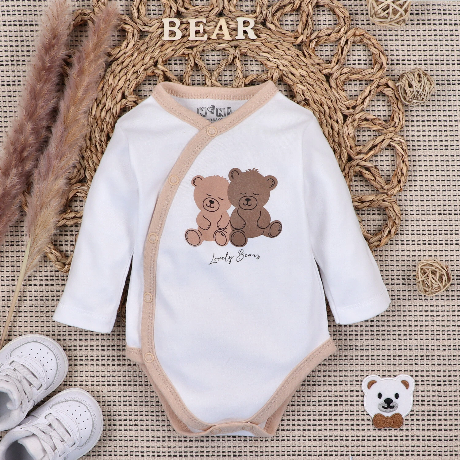 Body kopertowe SWEET BEARS z bawełny organicznej
