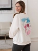 Bluza ciążowa i do karmienia oversize Milk It Easy! śmietankowa z printem