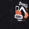 Czarna bluza niemowlęca The Builder z bawełny organicznej dla chłopca