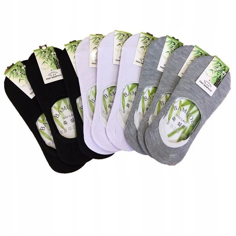 3x Skarpetki Stopki Bambusowe Damskie Białe