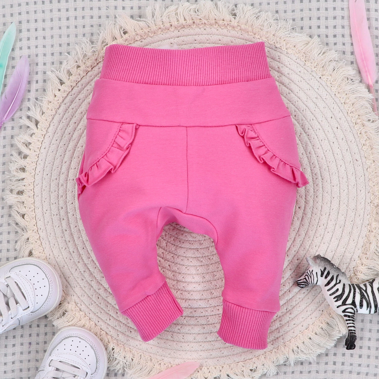 Dziecięce spodnie dresowe HAPPY ANIMALS z bawełny organicznej