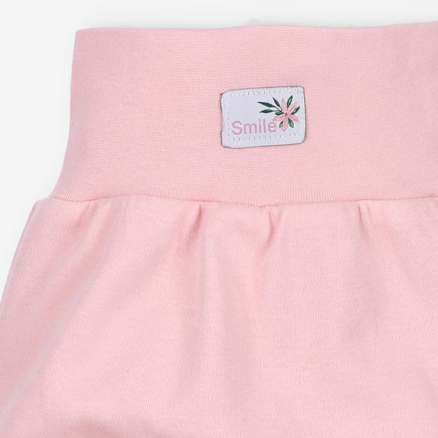 Półśpiochy niemowlęce Pink flowers z bawełny organicznej dla dziewczynki - różowe