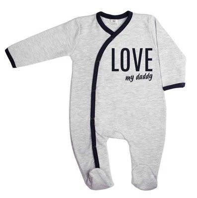Pajac niemowlęcy LOVE MY DADDY- szary
