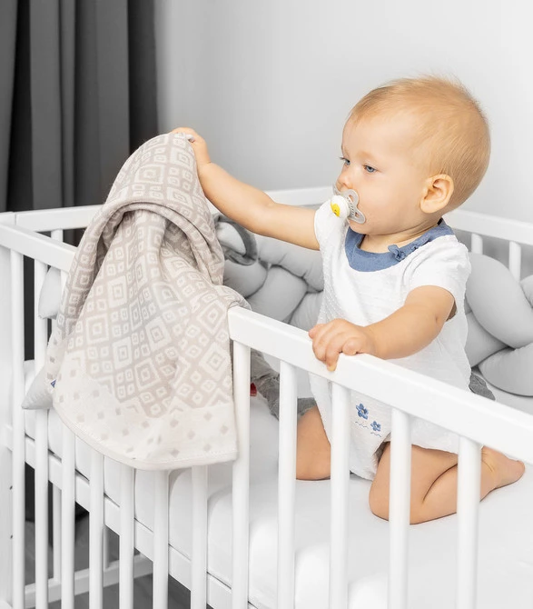 Sensillo Pielucha Bambusowa 65x75 Niebieski Zygzak