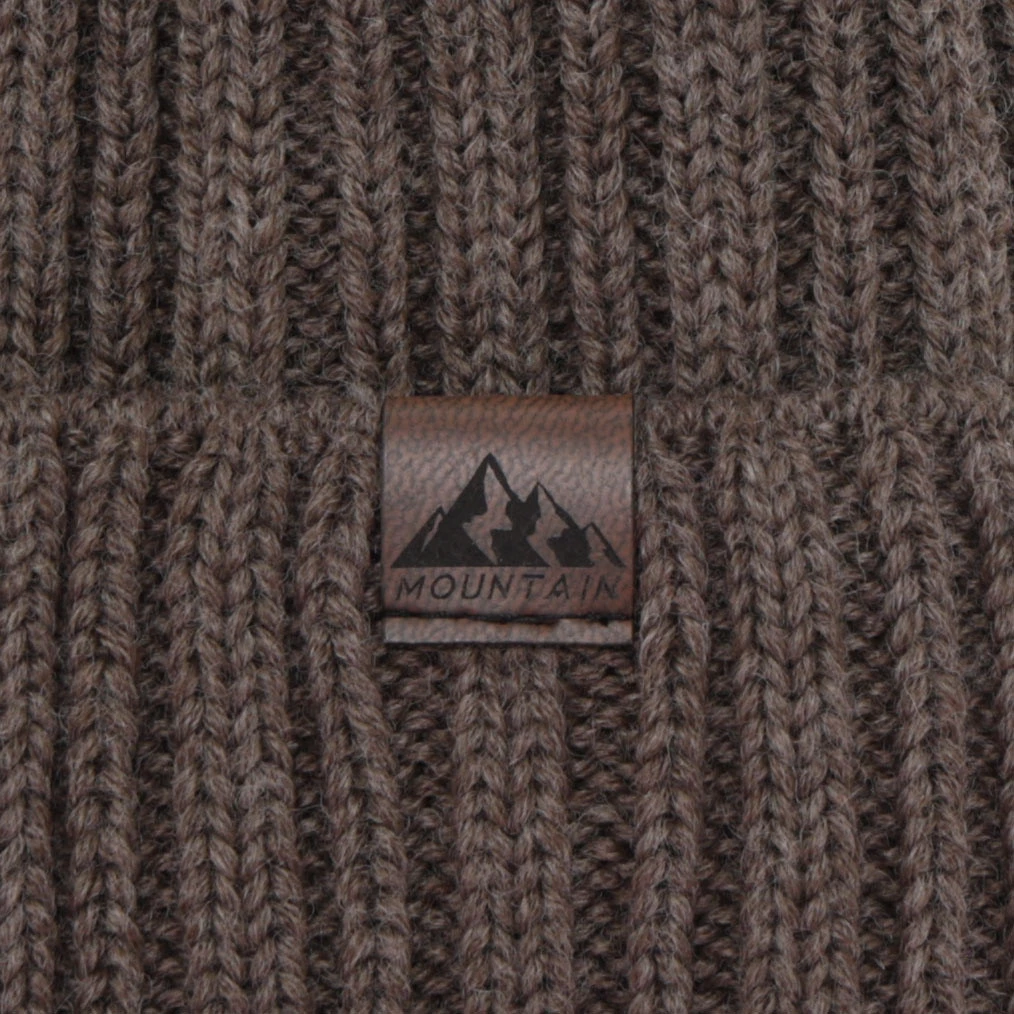 Czapka zimowa męska, camel, z wełną merino Huno