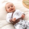 Białe body kopertowe SWEET KOALA z bawełny organicznej