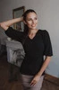 Spódnica ciążowa Tummy z dzianiny w prążek cappuccino