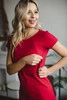 Sukienka do karmienia Milky Dress karminowa czerwień krótki rękaw