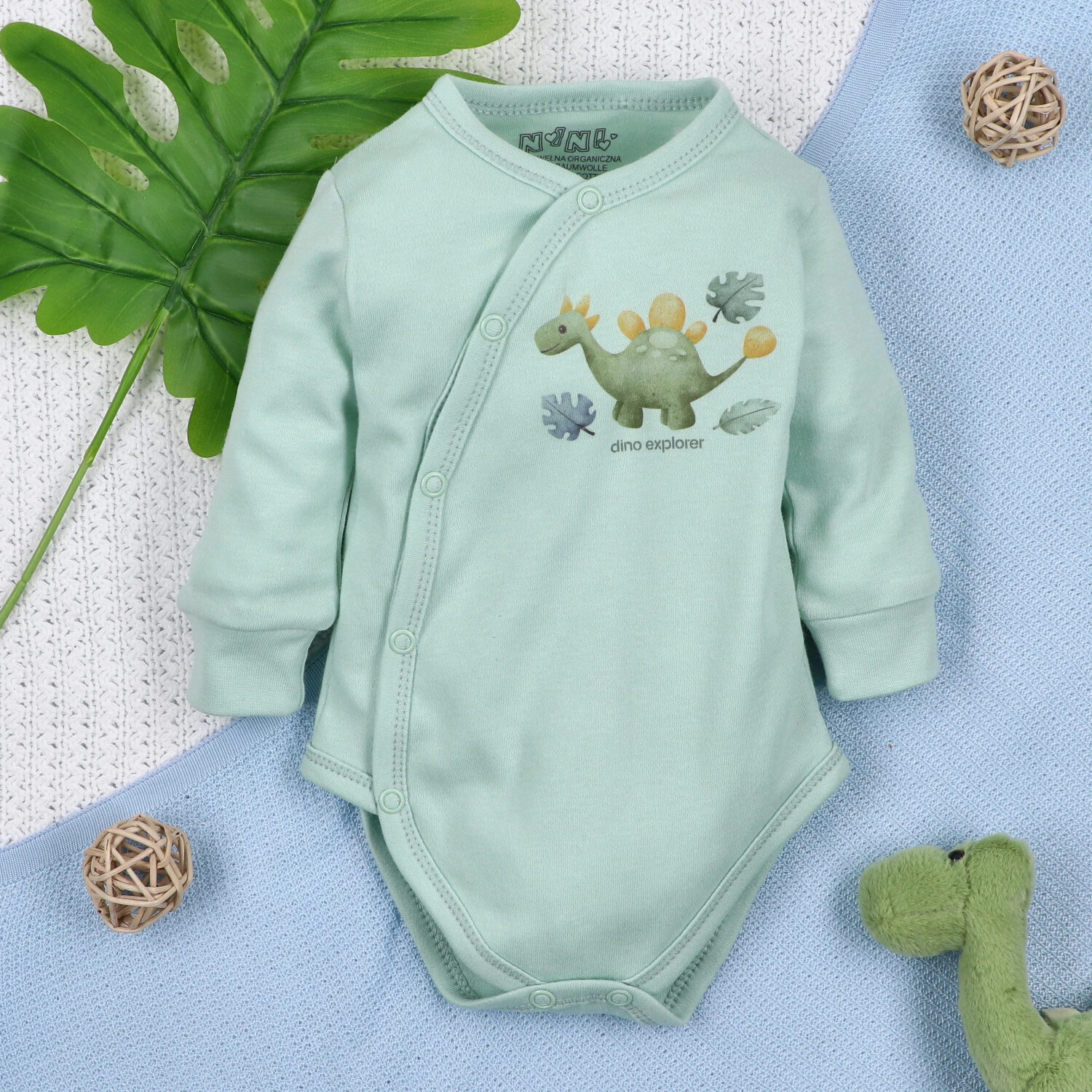 Body kopertowe DINO EXPLORER z bawełny organicznej