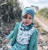 Czapka i komin dla chłopca jesienny, wiosenny komplet, szmaragdowy, bawełniany Hazel