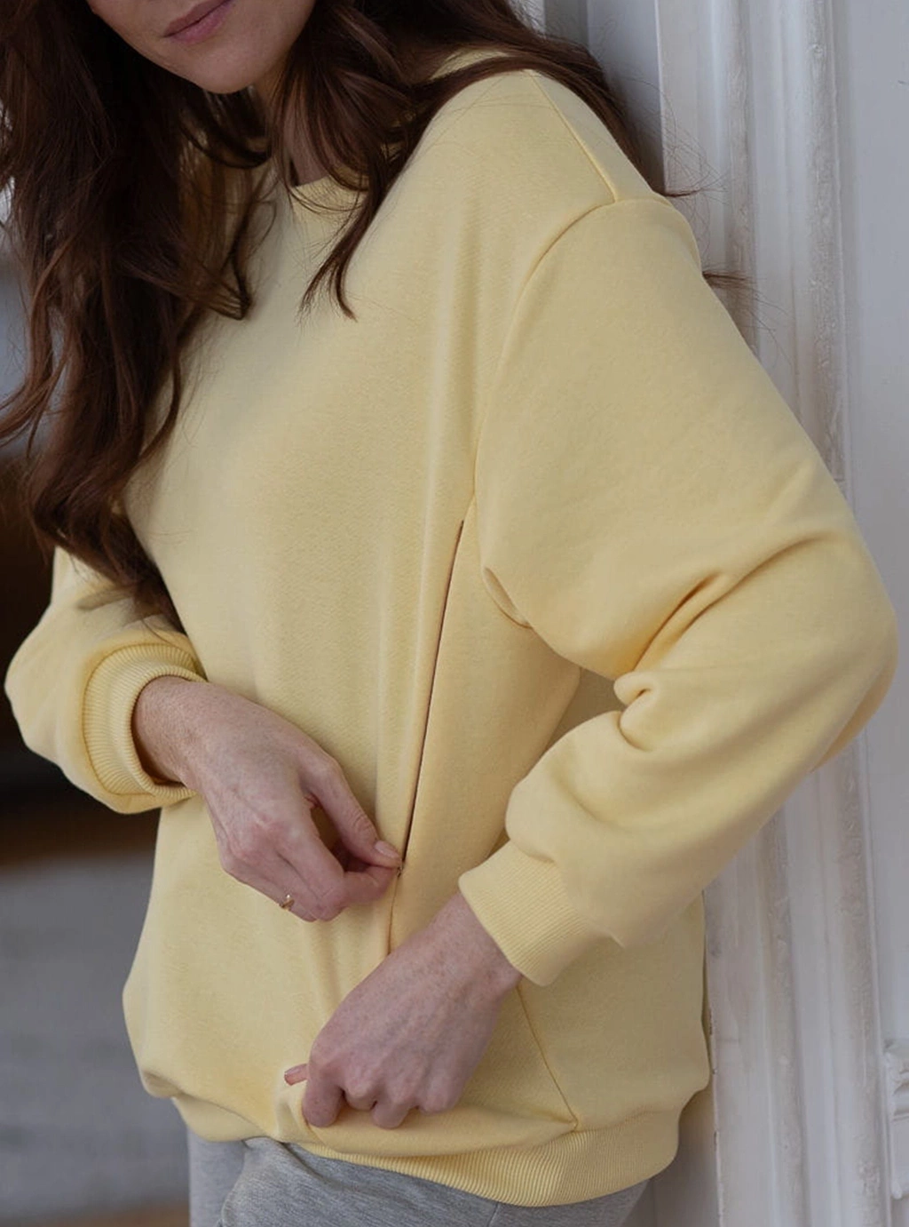 Bluza ciążowa i do karmienia oversize Milk It Easy! masełkowa