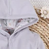Bluza niemowlęca Łąka z bawełny organicznej dla dziewczynki - szara