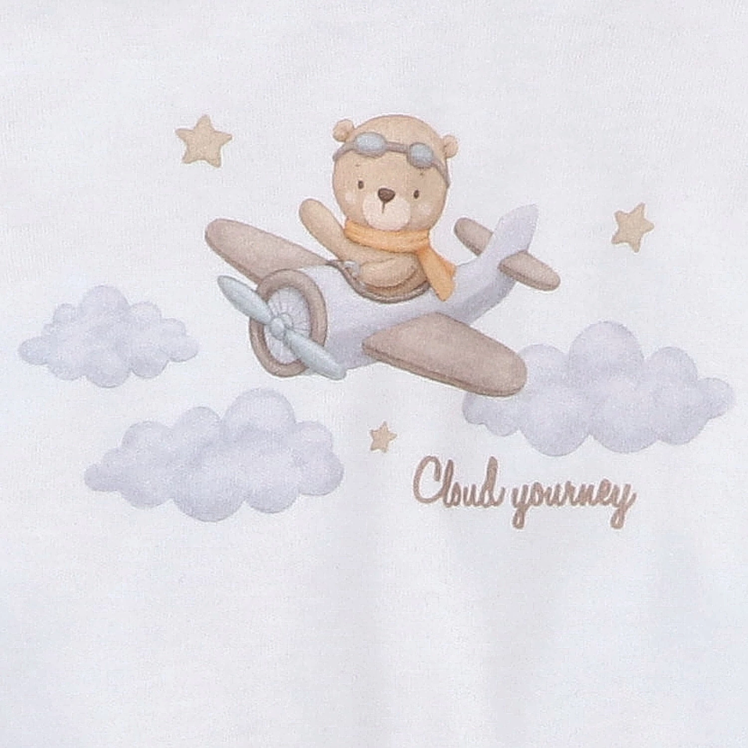 Body Niemowlęce Sky Journey Z Bawełny Organicznej Miś W Samolocie Biały