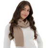 Szalik zimowy damski, ciemnobeżowy, 100% wełniana merino Jessica