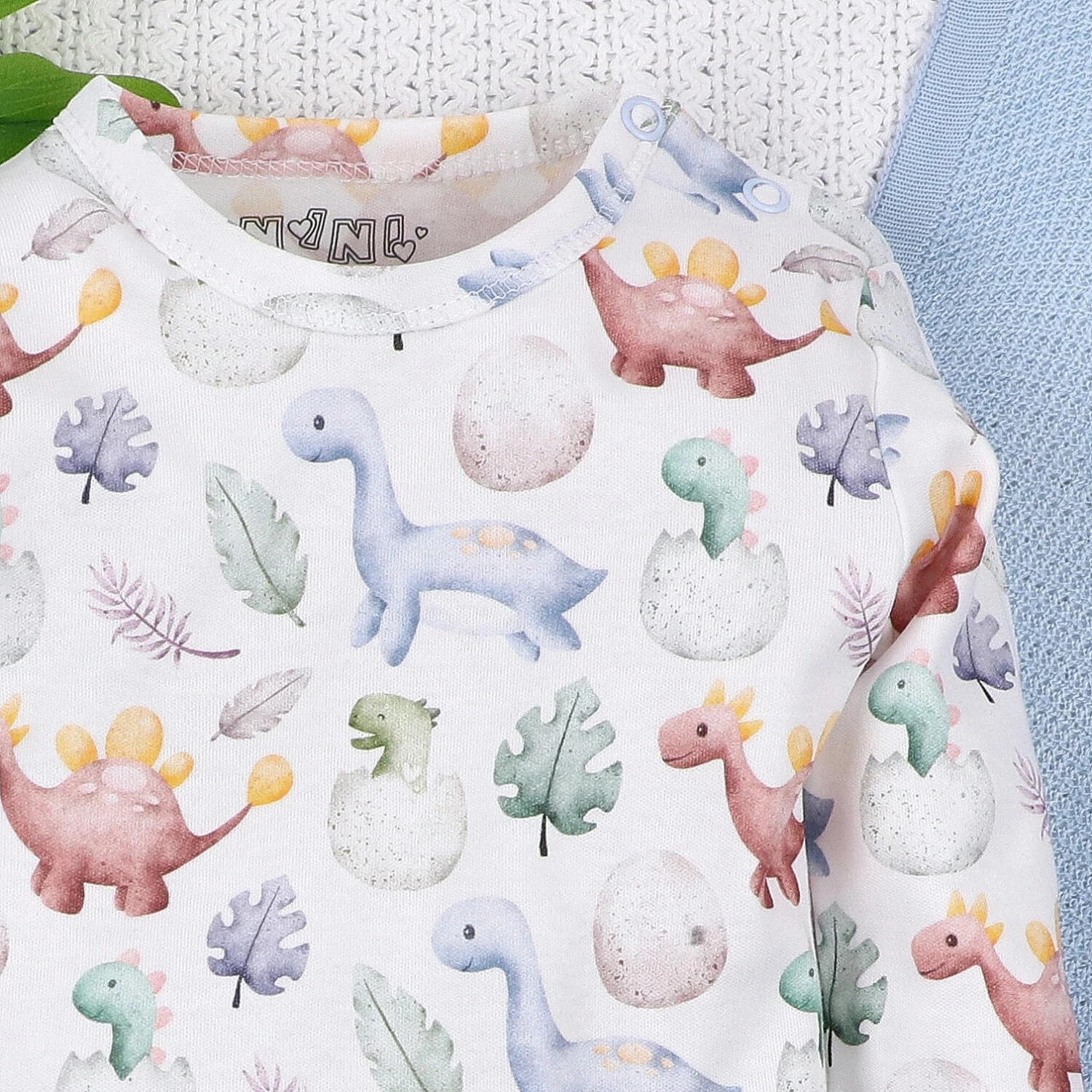 Body niemowlęce DINO EXPLORER z bawełny organicznej