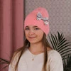 Czapka dla dziewczynki zimowa, jesienna, różowa, ażurowa Kleo