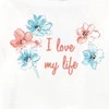 Body niemowlęce Flowers Ilove my life z bawełny organicznej dla dziewczynki