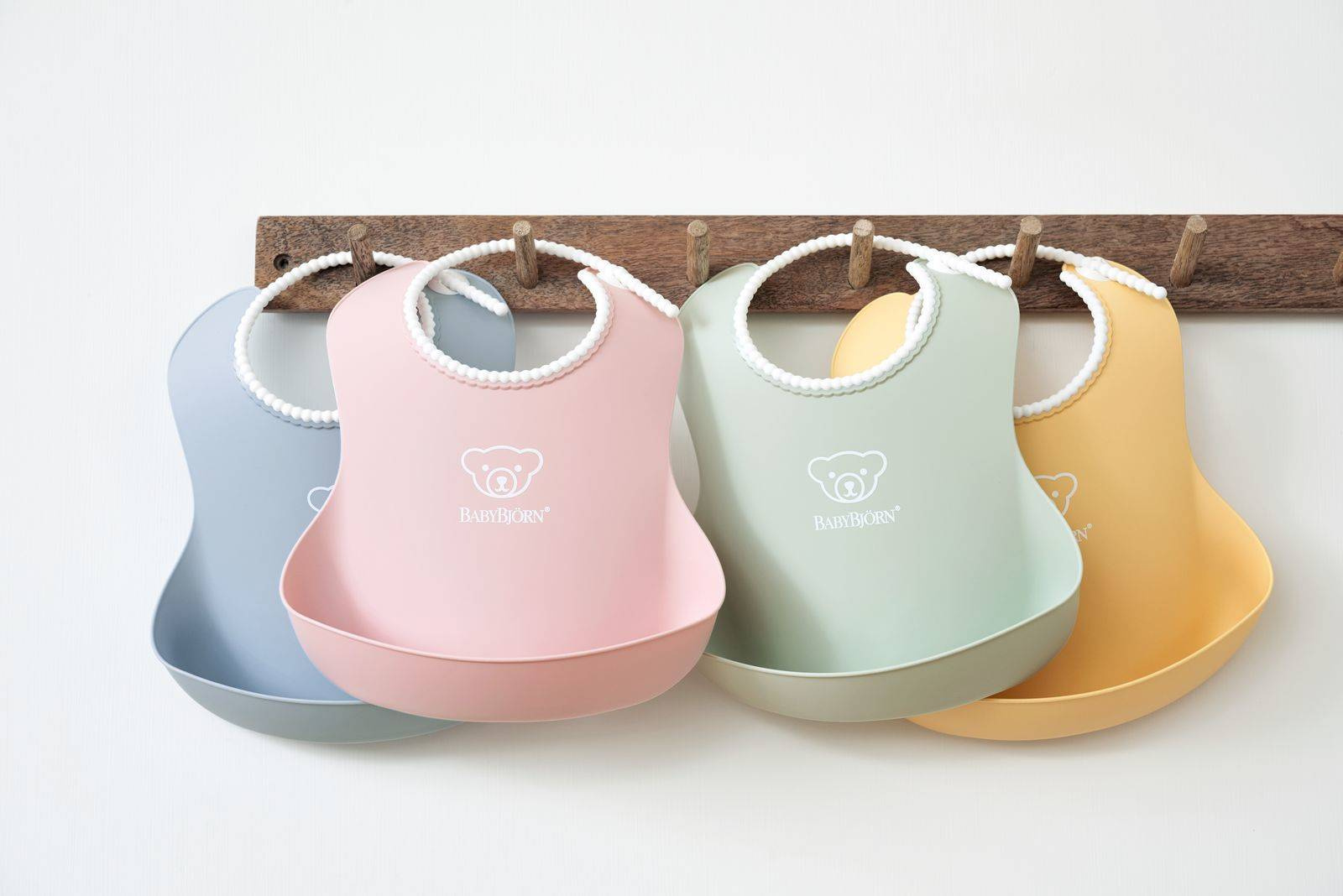 BABYBJORN - 2 duże śliniaki -  Grey / Powder Pink