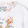 Bluzka niemowlęca Bicycle z bawełny organicznej dla dziewczynki - biała