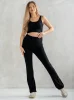 Spodnie z wysokim pasem czarne Long Black