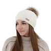 Czapka zimowa damska, czarna, z wełną merino, Bafi