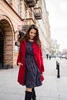 Sukienka ciążowa i do karmienia Lovely Dress granatowa w print długi rękaw