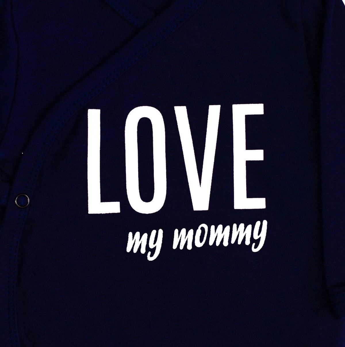Body niemowlęce kopertowe LOVE MY MOMMY - granatowe