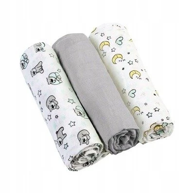 Babyono Pieluszki Muślinowe 70x70 - szare