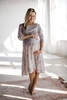 Sukienka ciążowa i do karmienia Lovely Dress rękaw 3/4 gołębi szary w kwiaty