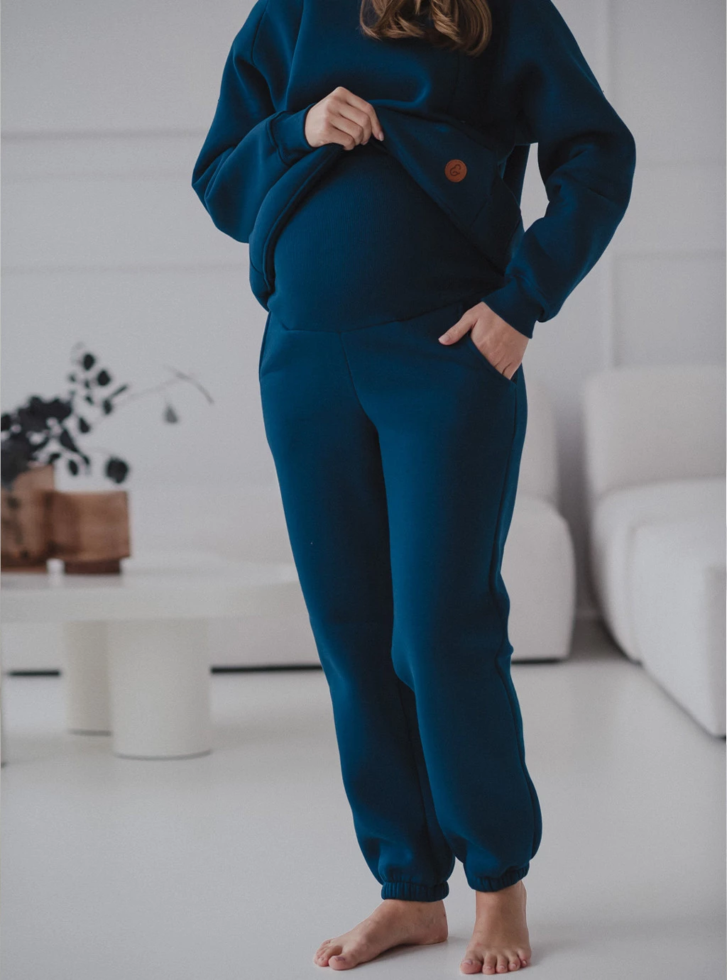 Grube dresowe spodnie ciążowe Motherhood poseidon