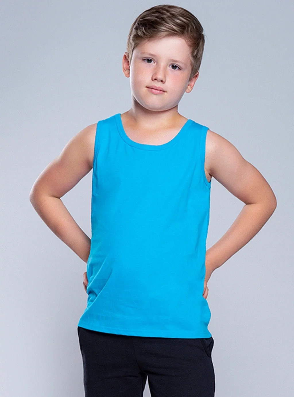 Tytus koszulka chłopięca szerokie ramiączko turkusowy