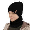Czapka i komin dla chłopca jesienny, wiosenny komplet, niebieski, 100% wełniany merino Chester