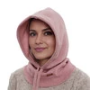 Kominiarka zimowa damska, różowa, z wełną merino, Elizabeth