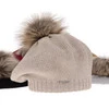 Beret damski zimowy, camel, z wełną merino Bonnie
