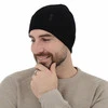 Czapka zimowa męska, czarna, 100% wełniana merino Thorin