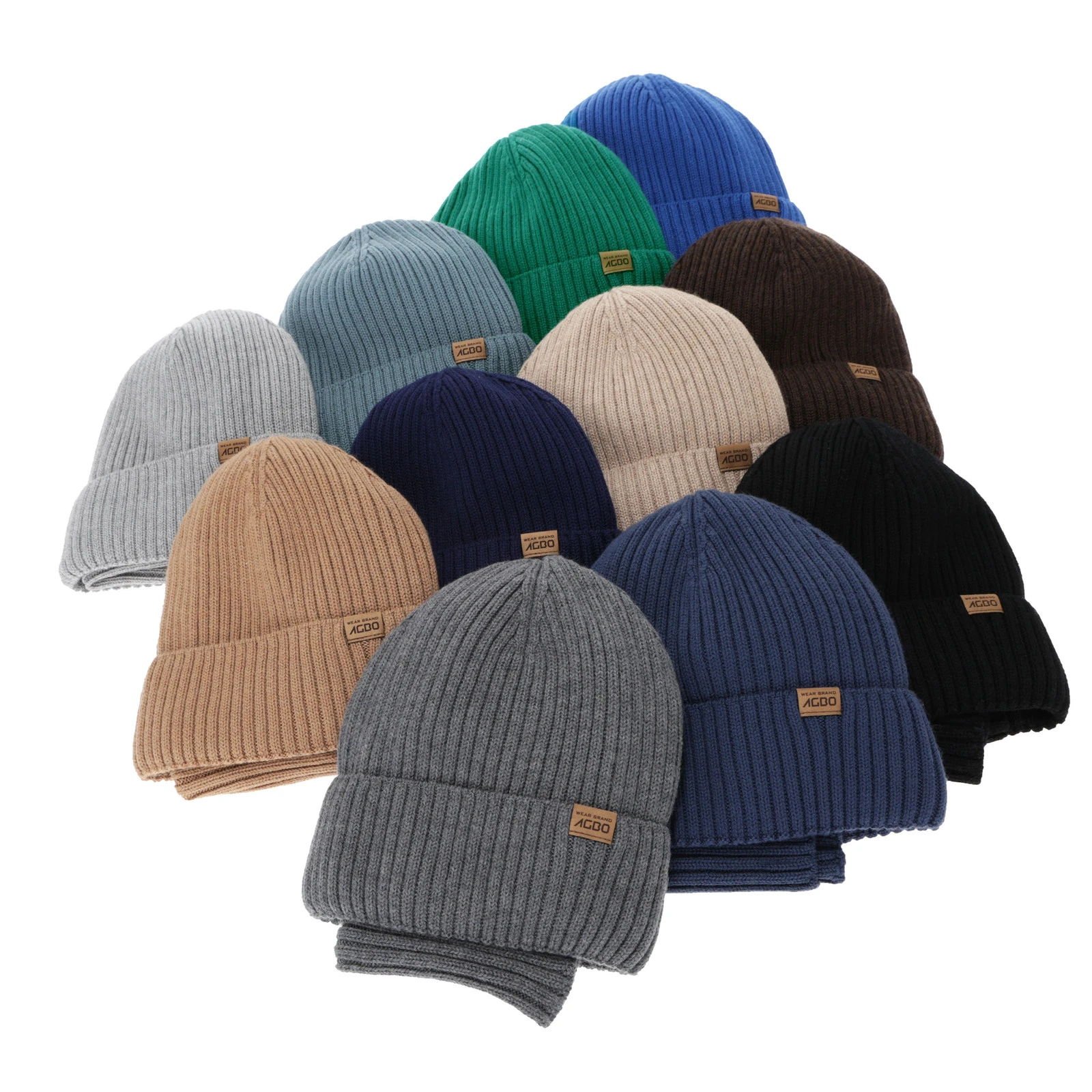 Czapka i komin dla chłopca, zimowy komplet, 100% wełniany merino, z podszyciem z wełny merino, niebieski Domin