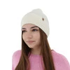 Czapka jesienna, zimowa damska, kremowa, wełna merino z kaszmirem, Alineta
