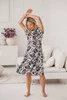 Sukienka ciążowa i do karmienia Lovely Dress Midi krótki rękaw kremowa w granatowe liście