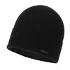 Czapka jesienna, wiosenna męska, czarna, 100% wełniana merino Fleur