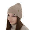 Czapka jesienna, zimowa damska, beżowa, wełna merino z kaszmirem, Alineta