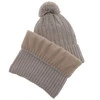 Czapka i komin dla chłopca zimowy komplet, camel, z pomponem, wełniany merino Talar
