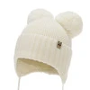 Czapka zimowa dla chłopca, kremowa, 100% wełniana merino, podszyta wełnianym polarem, Kovu