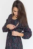 Sukienka ciążowa i do karmienia Lovely Dress granatowa w print długi rękaw